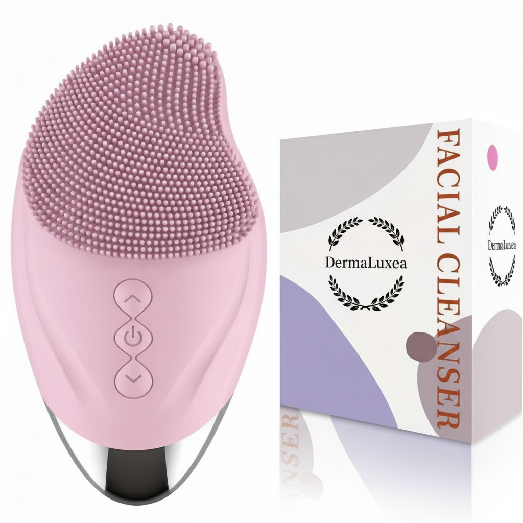 Pink Facial Cleanser with DermaLuxea Logo