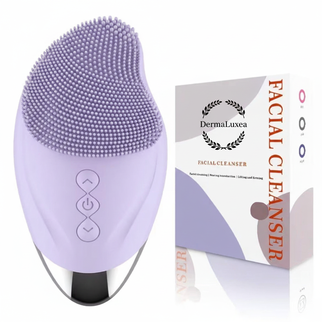 Purple Facial Cleanser with DermaLuxea Logo